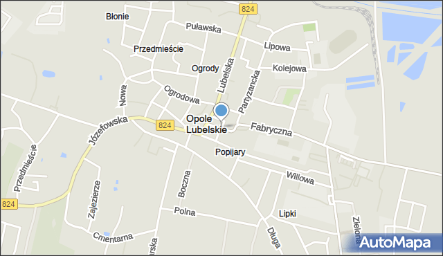 Opole Lubelskie, Kościuszki Tadeusza, gen., mapa Opole Lubelskie