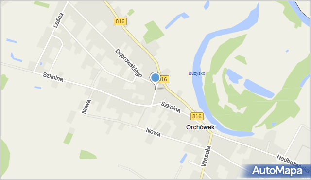 Orchówek gmina Włodawa, Kochanowskiego Jana, mapa Orchówek gmina Włodawa