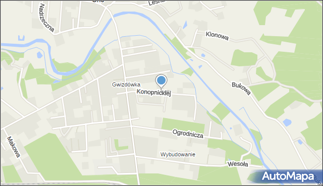 Orle gmina Wejherowo, Konopnickiej Marii, mapa Orle gmina Wejherowo