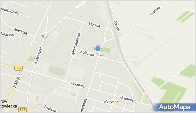 Ostrów Mazowiecka, Kolarska, mapa Ostrów Mazowiecka