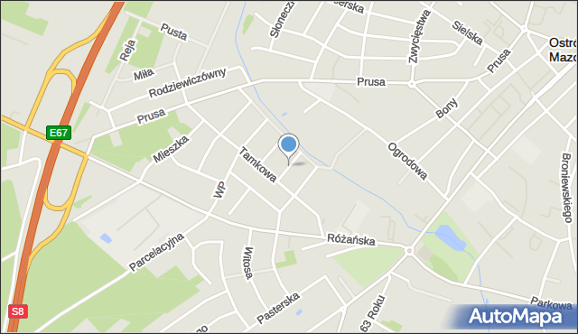 Ostrów Mazowiecka, Kolberga Oskara, mapa Ostrów Mazowiecka