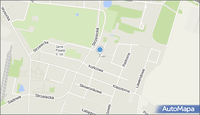 Ostrów Wielkopolski, Końcowa, mapa Ostrów Wielkopolski