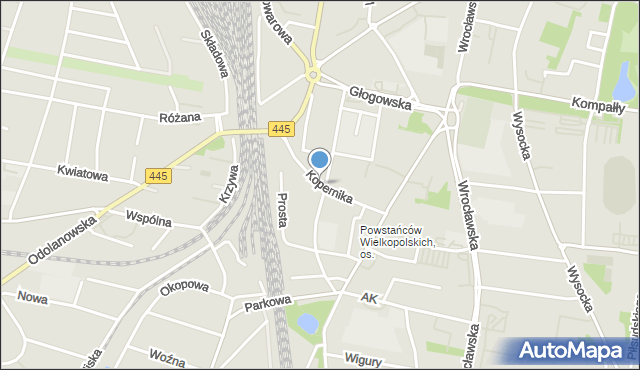 Ostrów Wielkopolski, Kopernika Mikołaja, mapa Ostrów Wielkopolski