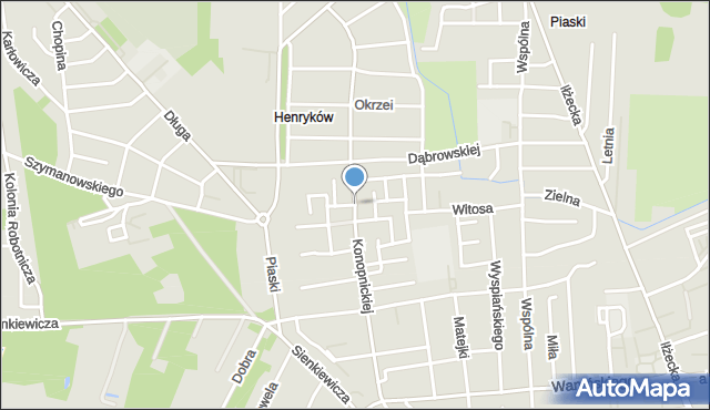 Ostrowiec Świętokrzyski, Konopnickiej Marii, mapa Ostrowiec Świętokrzyski