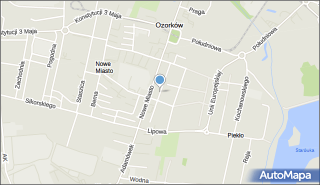 Ozorków, Kołłątaja Hugo, mapa Ozorków