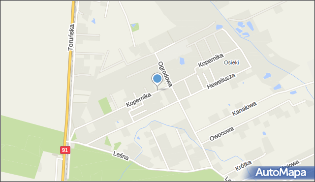 Papowo Toruńskie, Kopernika Mikołaja, mapa Papowo Toruńskie