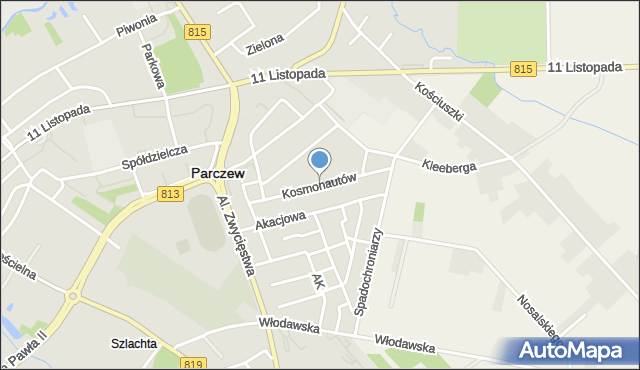 Parczew, Kosmonautów, mapa Parczew