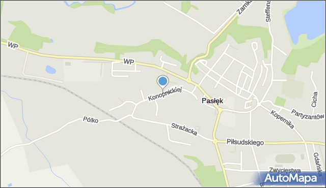 Pasłęk, Konopnickiej Marii, mapa Pasłęk