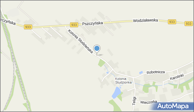 Pawłowice powiat pszczyński, Kolonia Studzieńska, mapa Pawłowice powiat pszczyński