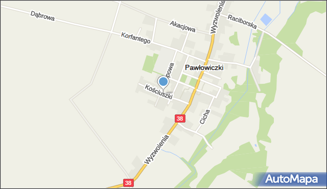 Pawłowiczki, Kościuszki Tadeusza, gen., mapa Pawłowiczki