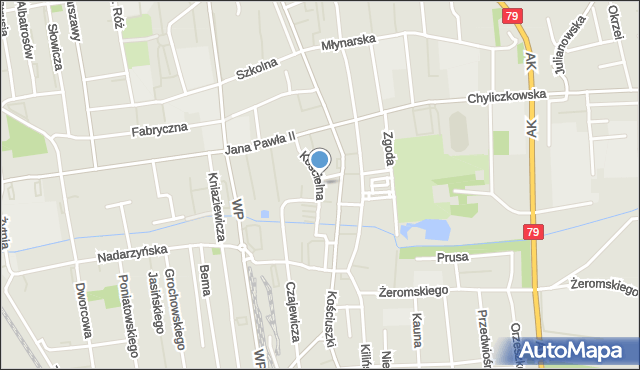 Piaseczno, Kościelna, mapa Piaseczno