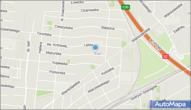 Piastów powiat pruszkowski, Kołłątaja Hugo, mapa Piastów powiat pruszkowski