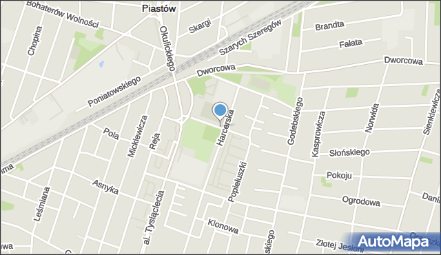 Piastów powiat pruszkowski, Kosińskiego Mieczysława, mapa Piastów powiat pruszkowski
