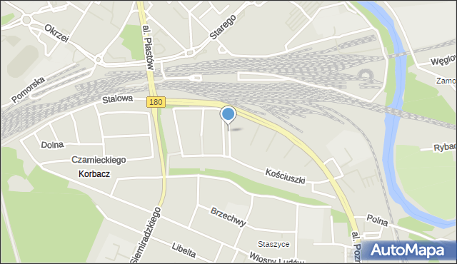 Piła, Kolejowa, mapa Piły