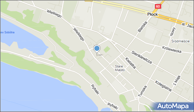 Płock, Kocia, mapa Płock