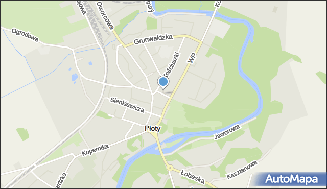 Płoty powiat gryficki, Kościelna, mapa Płoty powiat gryficki