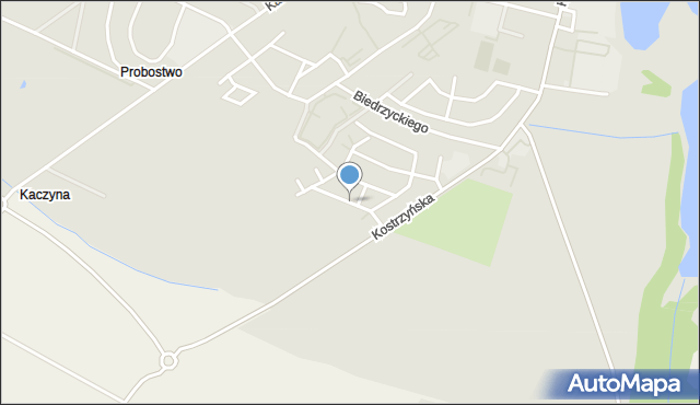 Pobiedziska, Kostrzewskiego Józefa, mapa Pobiedziska