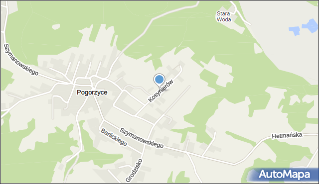 Pogorzyce, Kosynierów, mapa Pogorzyce