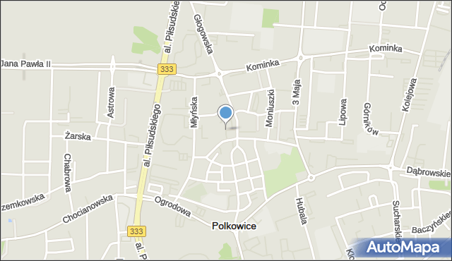 Polkowice, Kossaka Wojciecha, mapa Polkowice