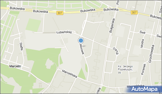 Poznań, Kolorowa, mapa Poznania