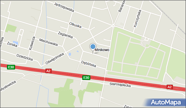 Poznań, Kozienicka, mapa Poznania