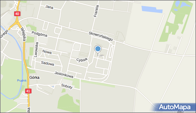 Prudnik, Korfantego Wojciecha, mapa Prudnik