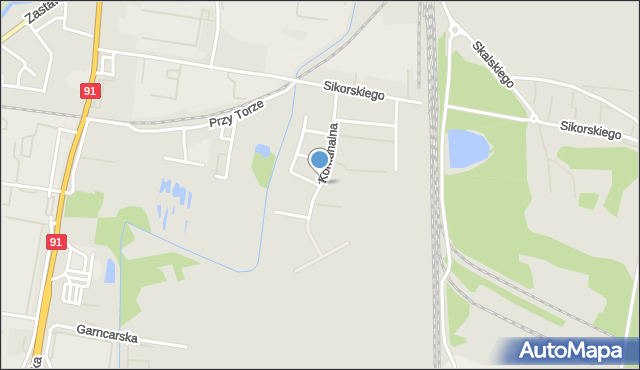 Pruszcz Gdański, Komunalna, mapa Pruszcz Gdański