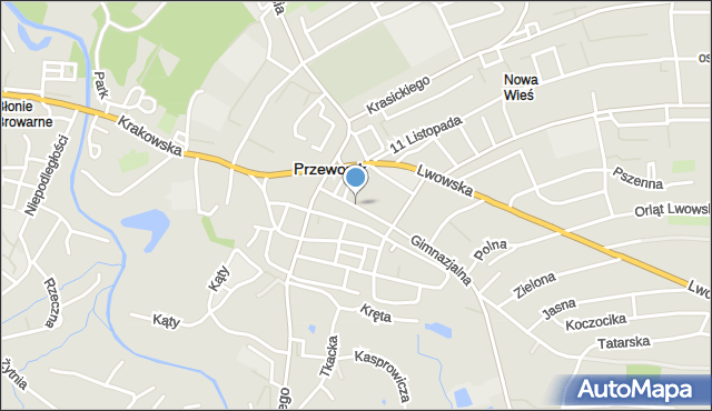 Przeworsk, Kościuszki Tadeusza, gen., mapa Przeworsk