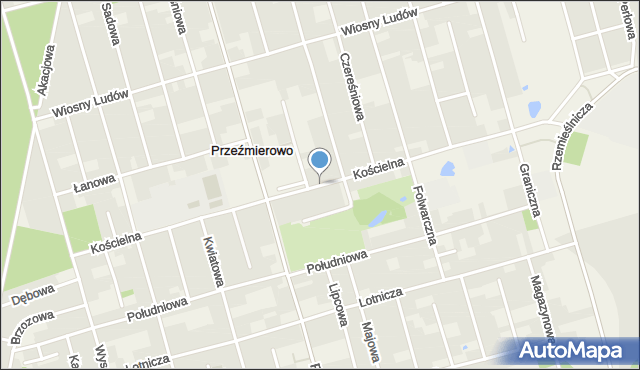 Przeźmierowo, Kościelna, mapa Przeźmierowo