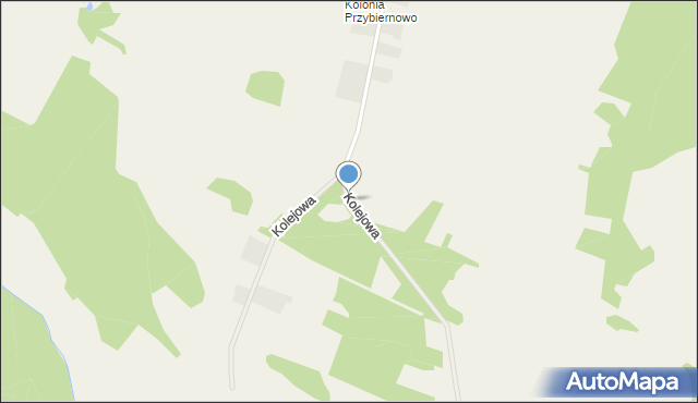 Przybiernowo, Kolejowa, mapa Przybiernowo