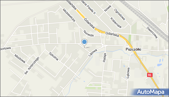 Pszczółki powiat gdański, Korczaka Janusza, mapa Pszczółki powiat gdański