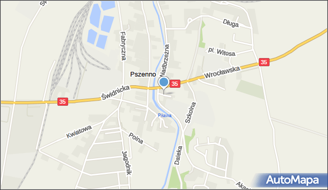 Pszenno, Kościelna, mapa Pszenno