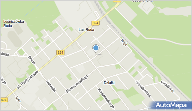 Puławy, Kochanowskiego Jana, mapa Puław