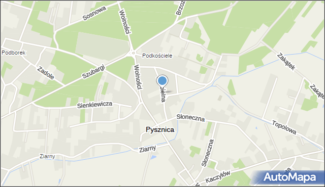 Pysznica, Kościelna, mapa Pysznica