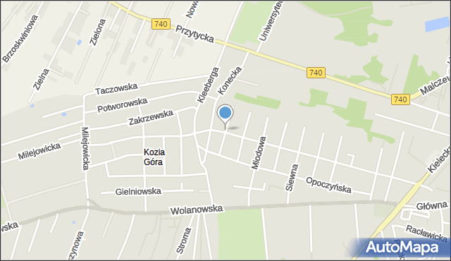 Radom, Kozia, mapa Radomia