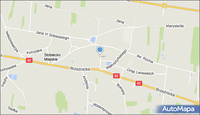 Radomsko, Kordeckiego Augustyna, ks., mapa Radomsko