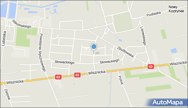 Radzyń Podlaski, Kochanowskiego Jana, mapa Radzyń Podlaski