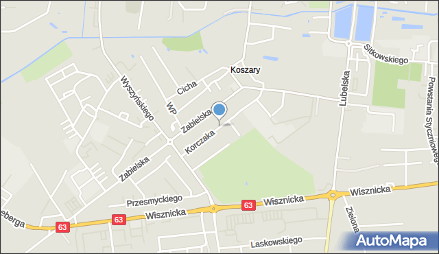 Radzyń Podlaski, Korczaka Janusza, mapa Radzyń Podlaski