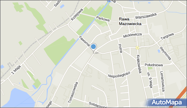 Rawa Mazowiecka, Kościuszki Tadeusza, gen., mapa Rawa Mazowiecka