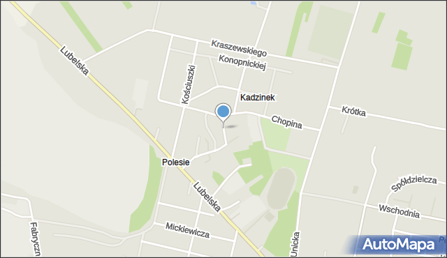 Rejowiec Fabryczny, Komunalna, mapa Rejowiec Fabryczny