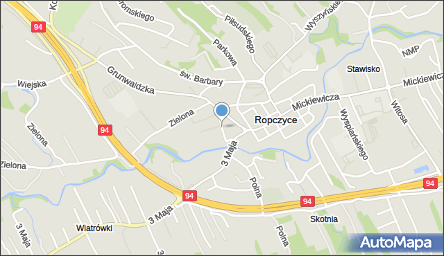 Ropczyce, Kościuszki Tadeusza, gen., mapa Ropczyce