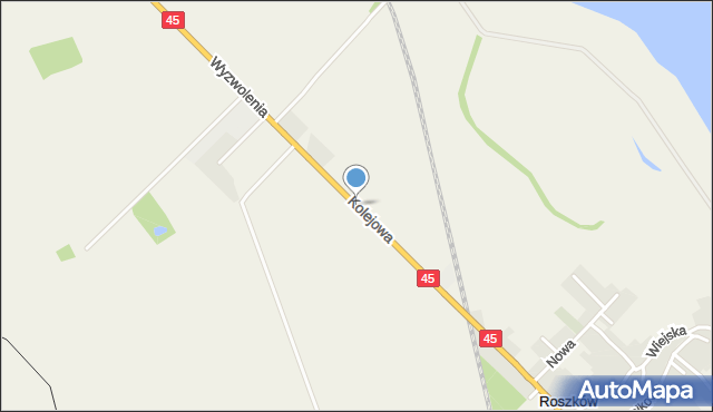 Roszków gmina Krzyżanowice, Kolejowa, mapa Roszków gmina Krzyżanowice