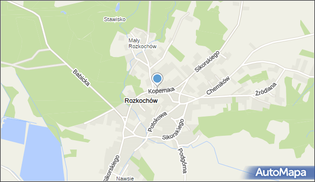 Rozkochów gmina Babice, Kopernika Mikołaja, mapa Rozkochów gmina Babice