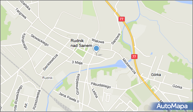 Rudnik nad Sanem, Koszykarska, mapa Rudnik nad Sanem