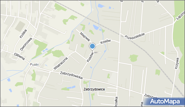 Rybnik, Kosów, mapa Rybnika