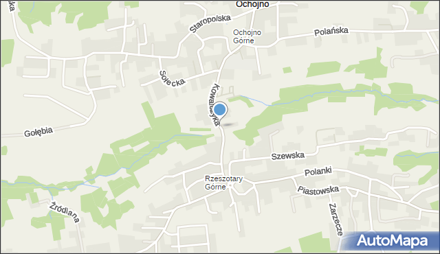 Rzeszotary gmina Świątniki Górne, Kowalczyka Jana, astronoma, mapa Rzeszotary gmina Świątniki Górne