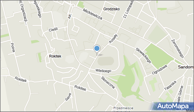 Sandomierz, Koseły Romana, mapa Sandomierza