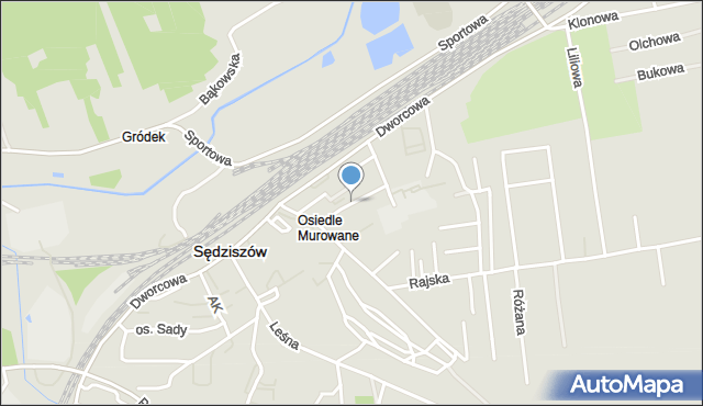 Sędziszów, Kolejowa, mapa Sędziszów