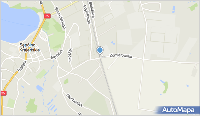 Sępólno Krajeńskie, Komierowska, mapa Sępólno Krajeńskie