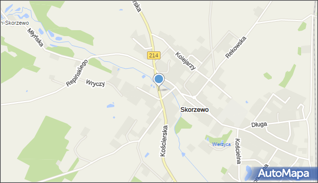 Skorzewo, Kościerska, mapa Skorzewo
